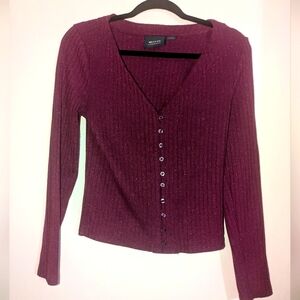 Maeve Anthropologie Magenta Cardigan shirt M